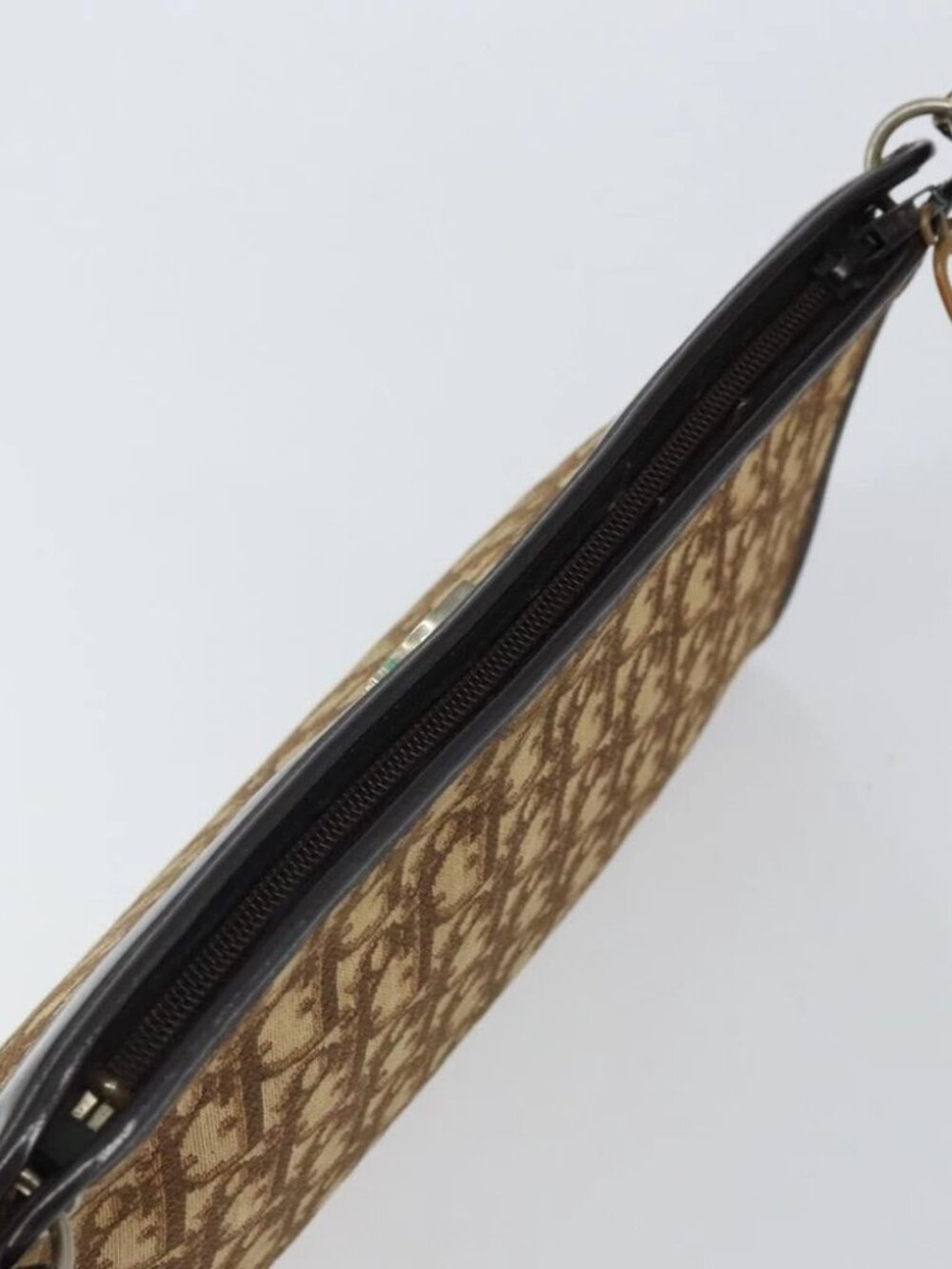 Christian Dior Trotter Canvas Shoulder Bag Brown Gold Auth 162403 - Picture 6 of 16